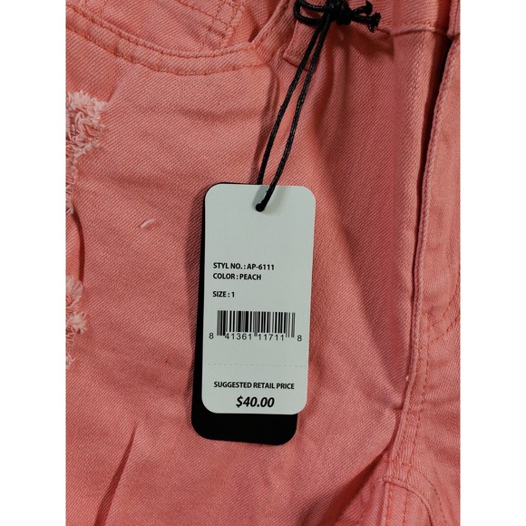 Soho Babe Jeans Sz 1 Womens Pink Mid Rise Skinny Distressed Stretch Ladies NWT - Picture 3 of 13